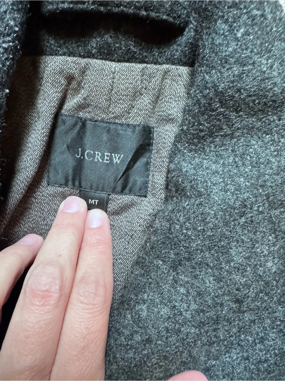 J. Crew Men's Double-Breasted Peacoat in Charcoal
